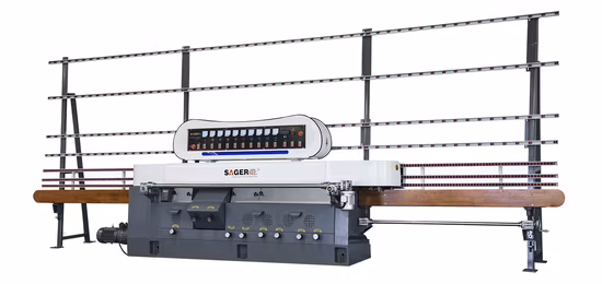 9 Engines Manual Flat Glass Straight Line Polishing Machine